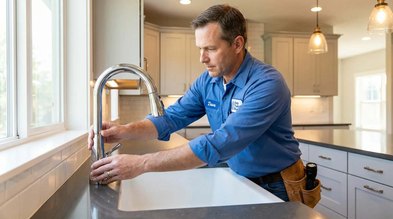 Kitchen faucet installation by Johns Plumbing LLC in Belford